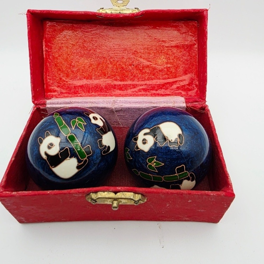 Baoding Chinese Balls Panda Musical Healing Hand Therapy in Original Box - Picture 10 of 10